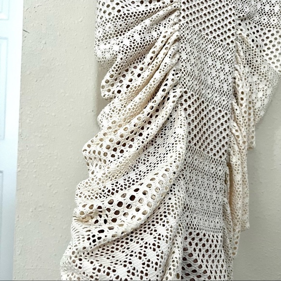 BCBGMAXAZRIA Runway Renee Ivory Sleeveless Ruched-Side mini bodycon Dress size M - Picture 7 of 11